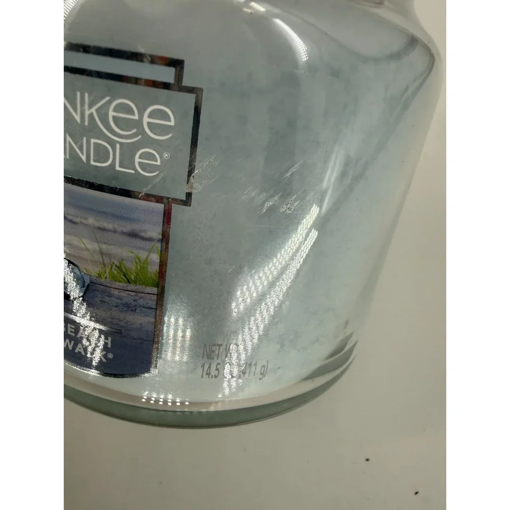 Yankee Candle 14 oz Blue Single Wick Beach Walk Jar - New